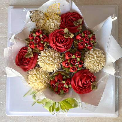 Scarlet Elegance Cupcakes Bouquet